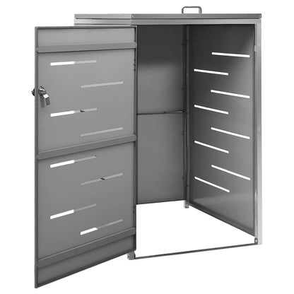 149554 vidaXL Single Wheelie Bin Shed 69x77,5x112,5 cm Stainless Steel