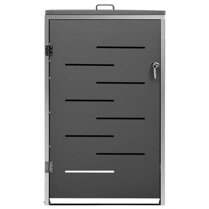 149554 vidaXL Single Wheelie Bin Shed 69x77,5x112,5 cm Stainless Steel