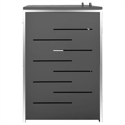 149555 vidaXL Double Wheelie Bin Shed 138x77,5x112,5 cm Stainless Steel