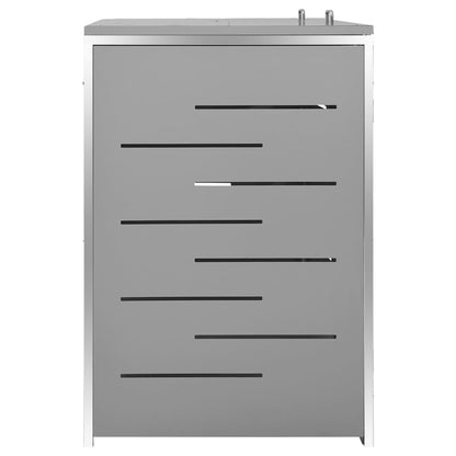 vidaXL Double Wheelie Bin Shed 138x77.5x112.5 cm Stainless Steel