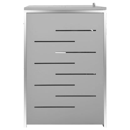 vidaXL Quadruple Wheelie Bin Shed 276.5x77.5x112.5 cm Stainless Steel