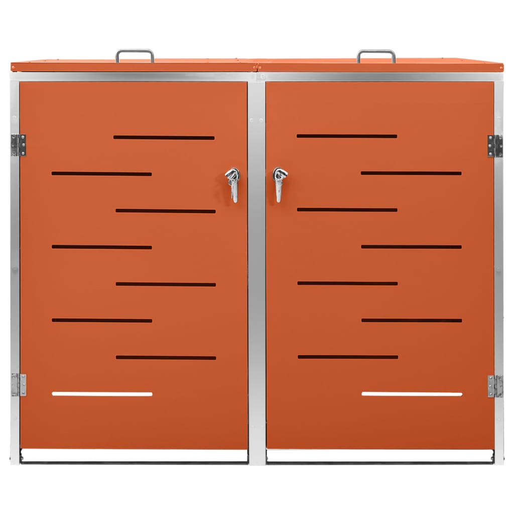 vidaXL Double Wheelie Bin Shed 138x77.5x112.5 cm Stainless Steel