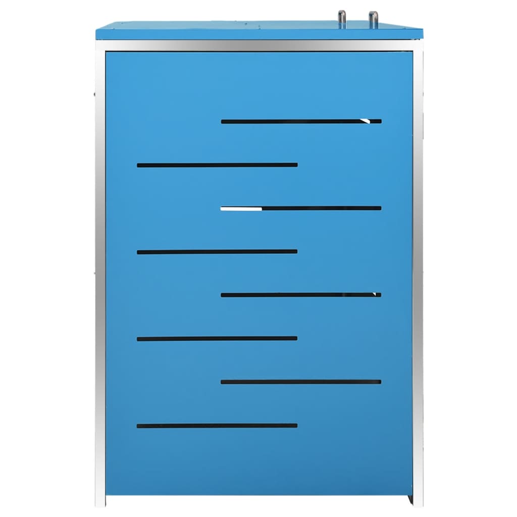 149567 vidaXL Double Wheelie Bin Shed 138x77,5x112,5 cm Stainless Steel