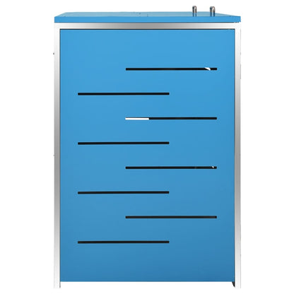 149567 vidaXL Double Wheelie Bin Shed 138x77,5x112,5 cm Stainless Steel
