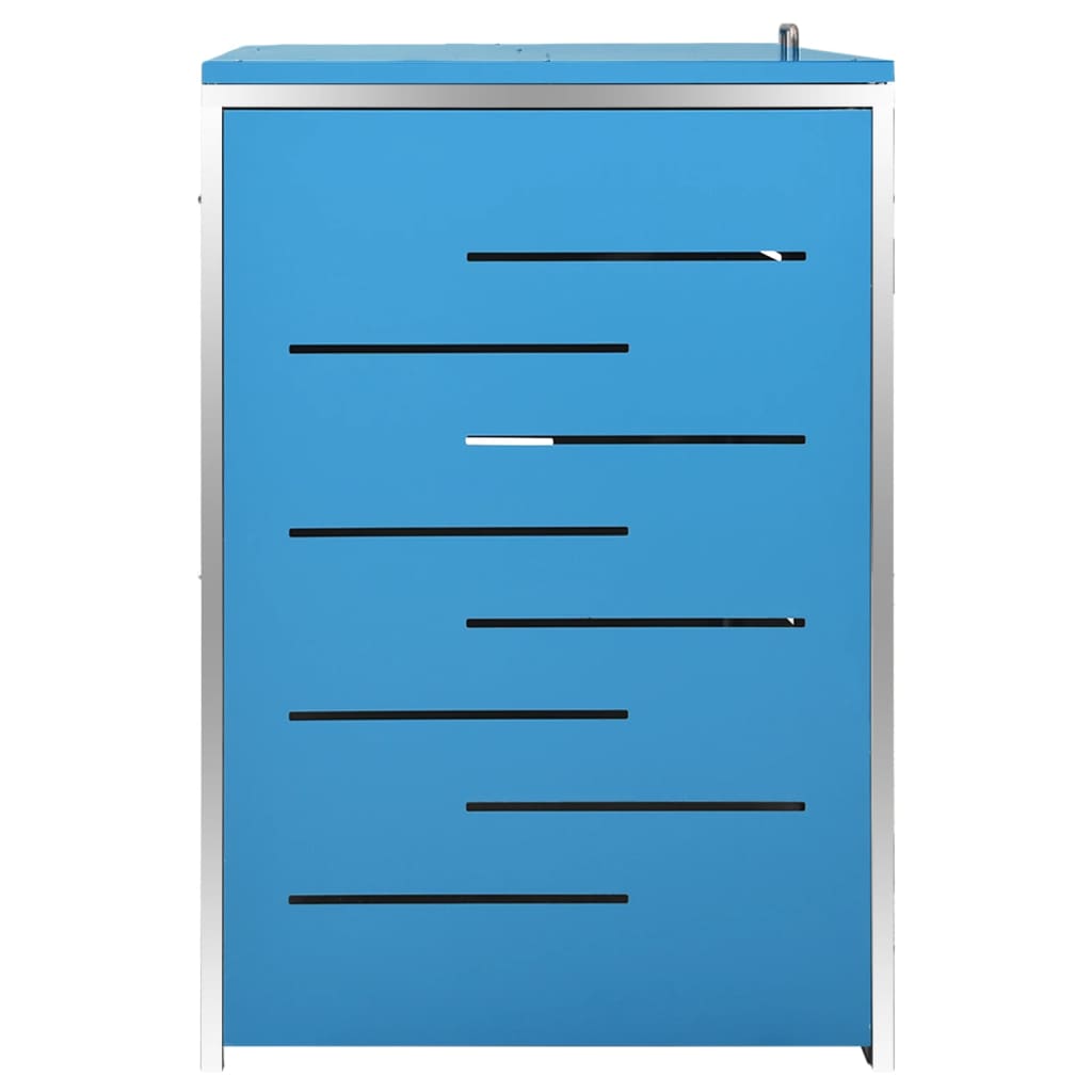 149568 vidaXL Triple Wheelie Bin Shed 207x77,5x112,5 cm Stainless Steel