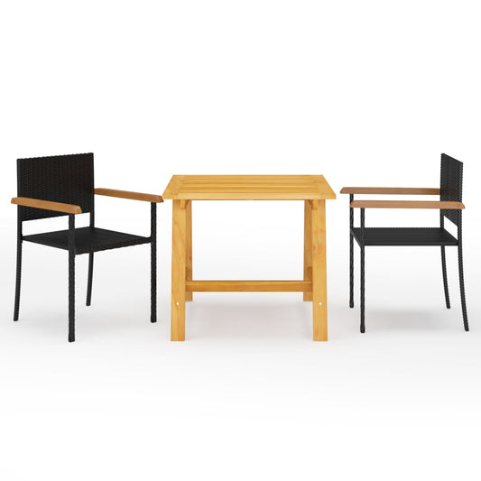 vidaXL Dining Set | Black | Solid Acacia Wood | Medium |  Durable  | Dining Set