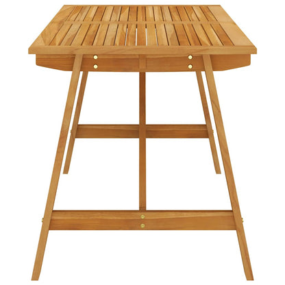 vidaXL Dining Set | Brown | Solid acacia wood, PE rattan, powder-coated steel