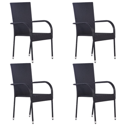 vidaXL 5 Piece Garden Dining Set Black