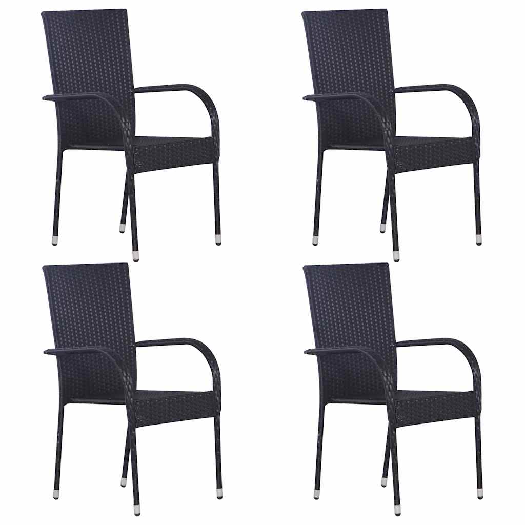 vidaXL 5 Piece Garden Dining Set Black