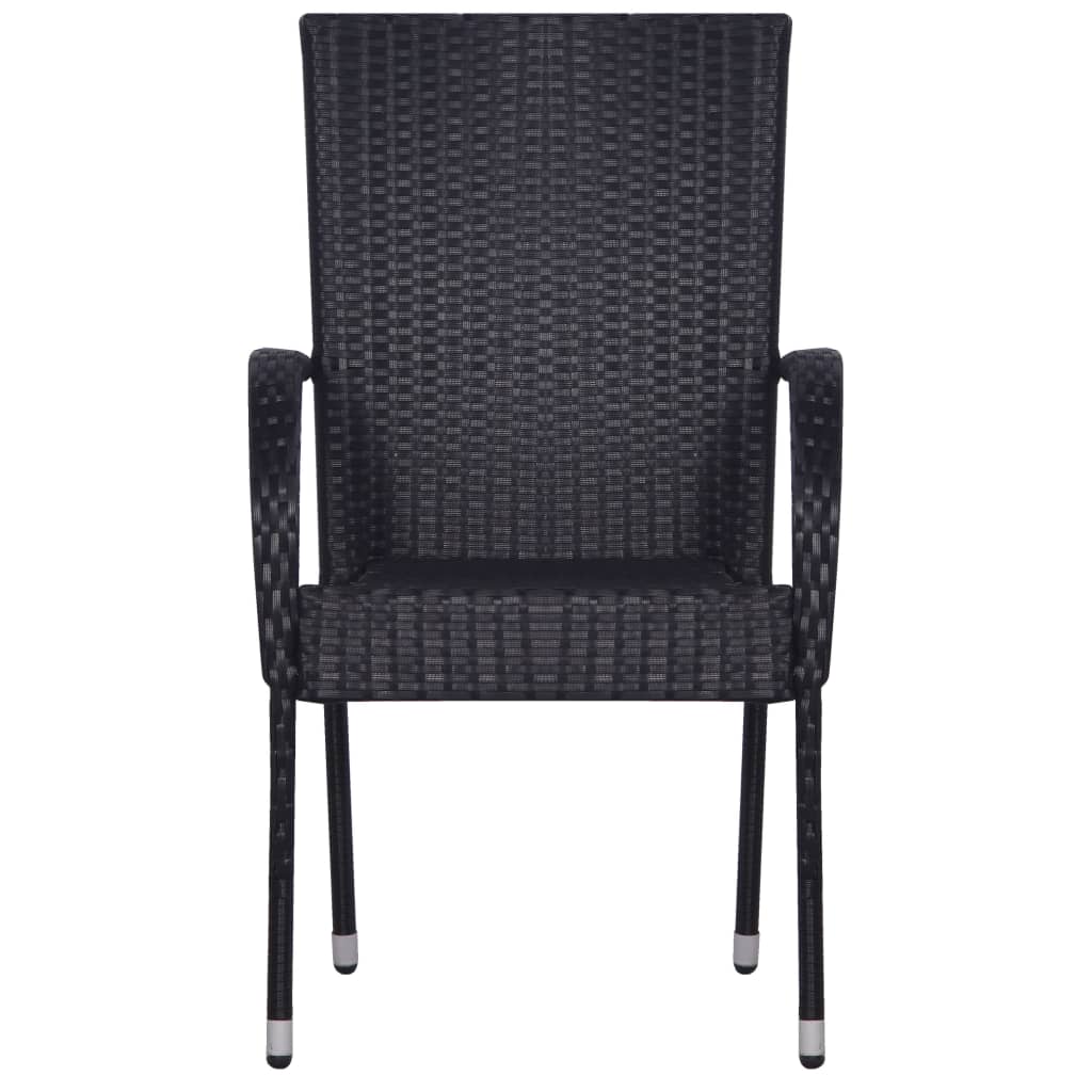 vidaXL 5 Piece Garden Dining Set Black