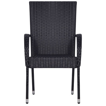 vidaXL 5 Piece Garden Dining Set Black
