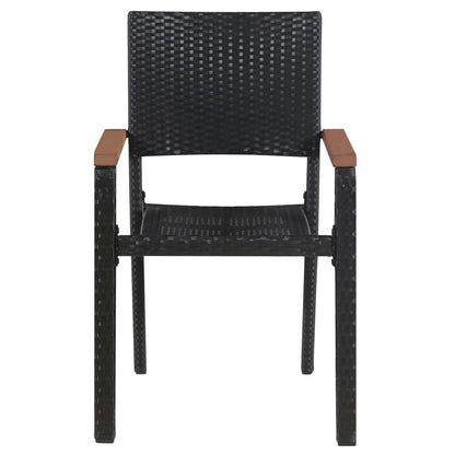 vidaXL 7 Piece Garden Dining Set Black