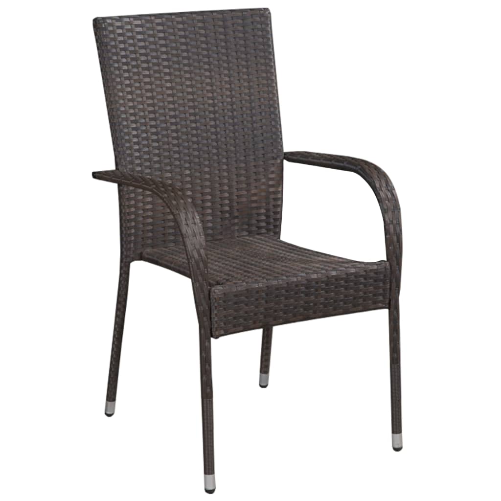 vidaXL Dining Set | Brown | Solid Acacia Wood | Medium | Stackable | Dining Set