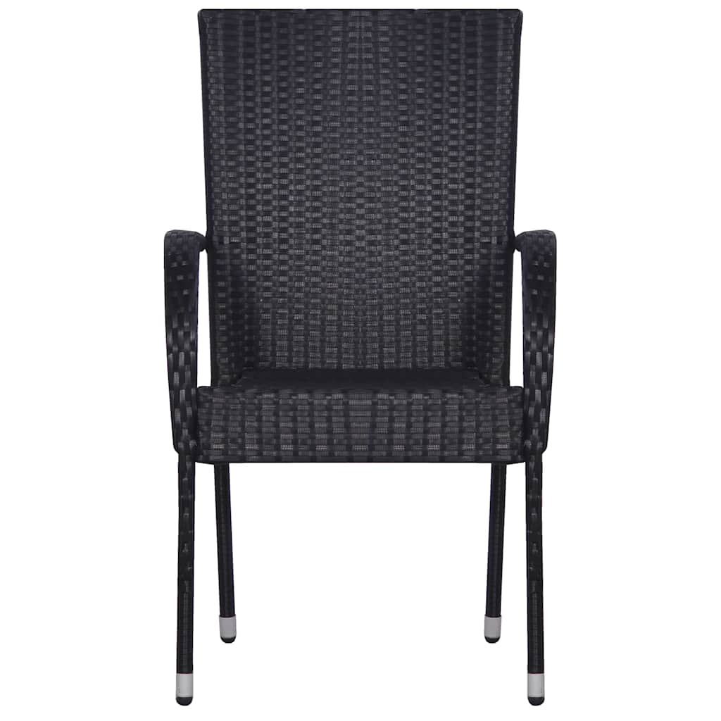 vidaXL 3 Piece Garden Dining Set Black
