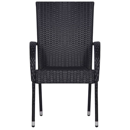 vidaXL 3 Piece Garden Dining Set Black