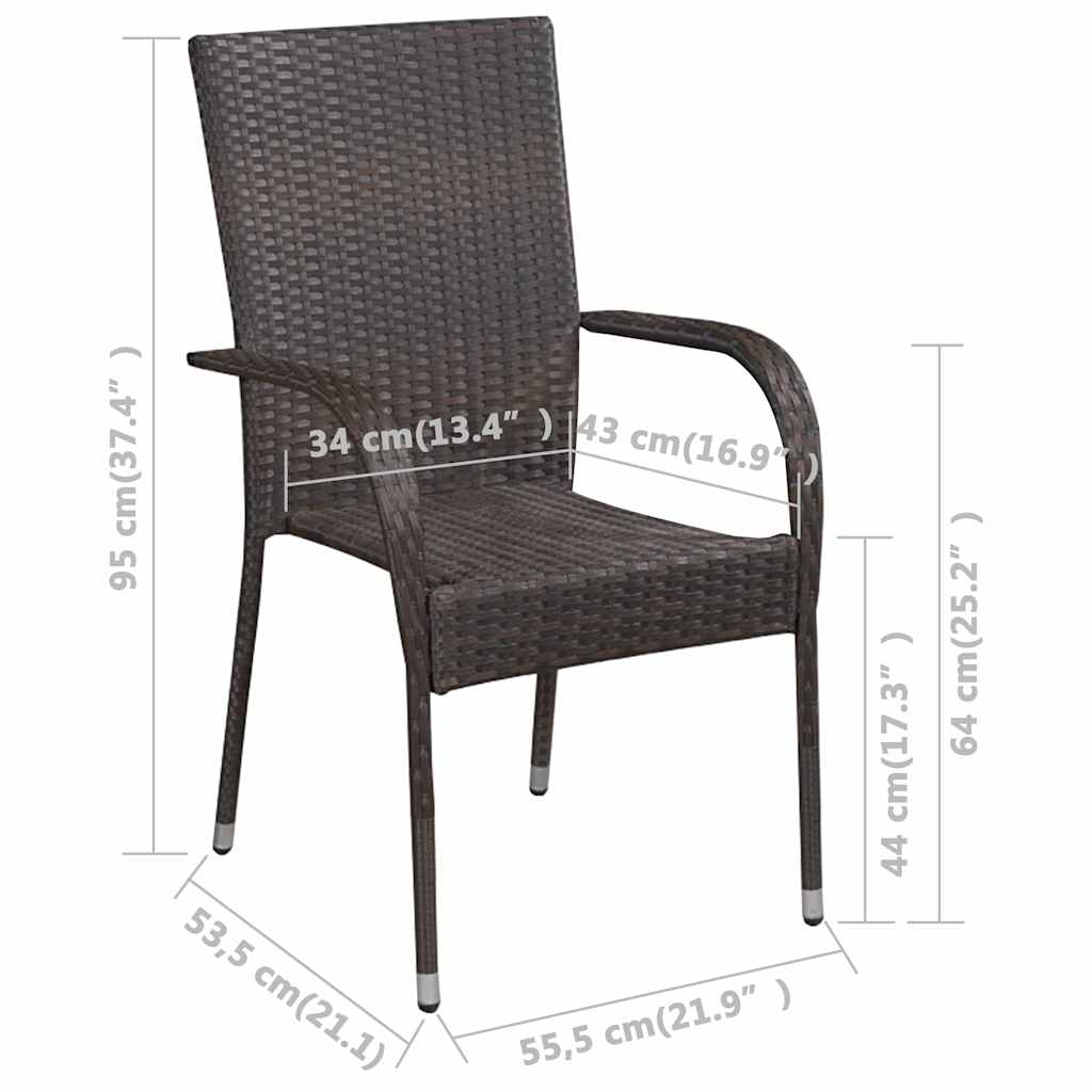 vidaXL 5 Piece Garden Dining Set Brown