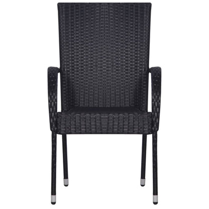 vidaXL 5 Piece Garden Dining Set Black