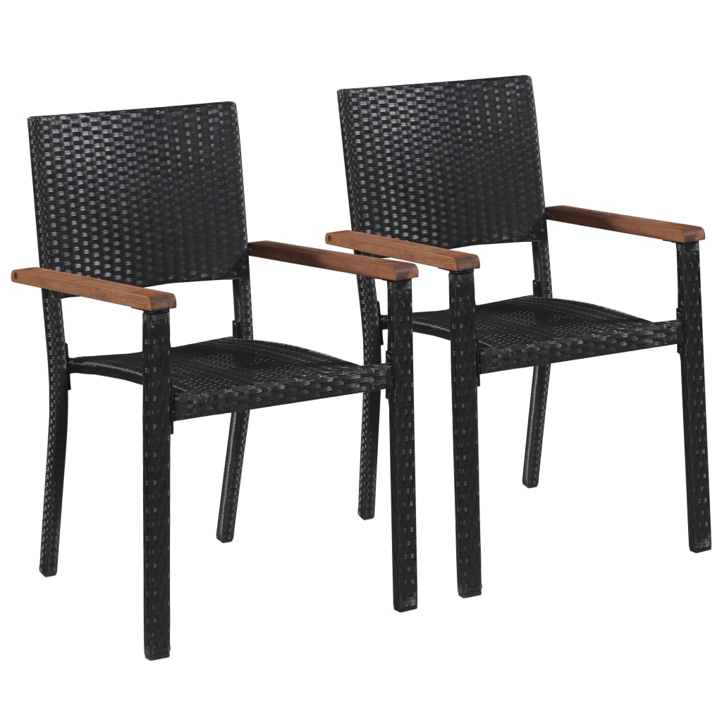 vidaXL Dining Set | Black | Solid Acacia wood | Small | Durable