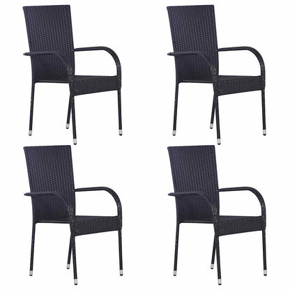 vidaXL 5 Piece Garden Dining Set Black