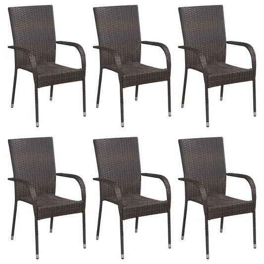 vidaXL 7 Piece Garden Dining Set Brown
