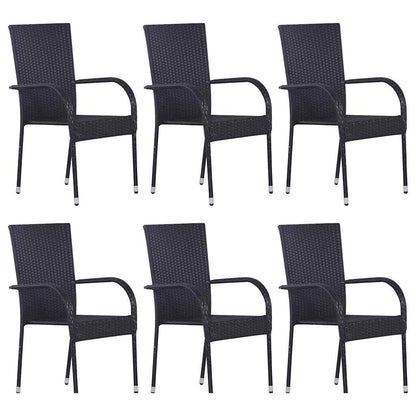 vidaXL Dining Set | Black, Natural