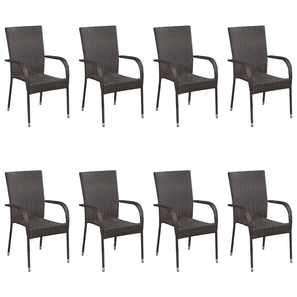 vidaXL 9 Piece Garden Dining Set Brown