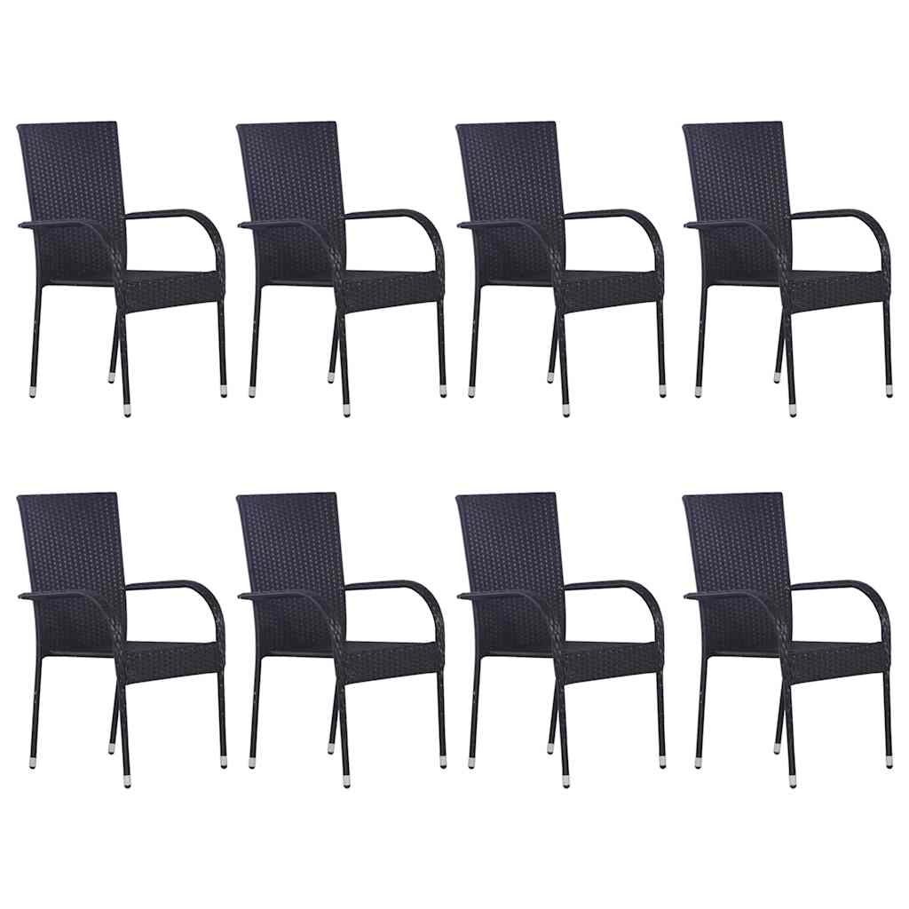 vidaXL Dining Set | Black, Natural Wood