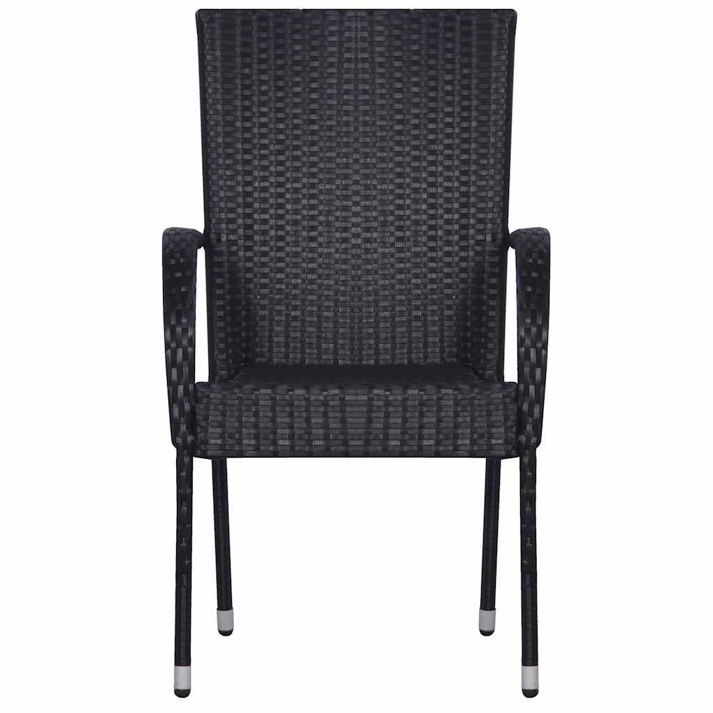vidaXL Dining Set | Black, Natural Wood