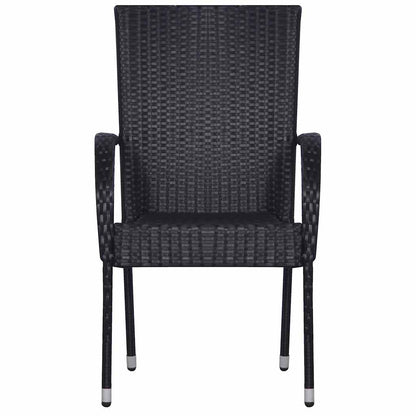 vidaXL Dining Set | Black, Natural Wood