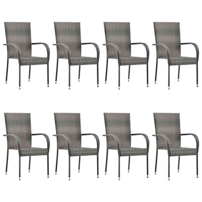 vidaXL 9 Piece Garden Dining Set Grey