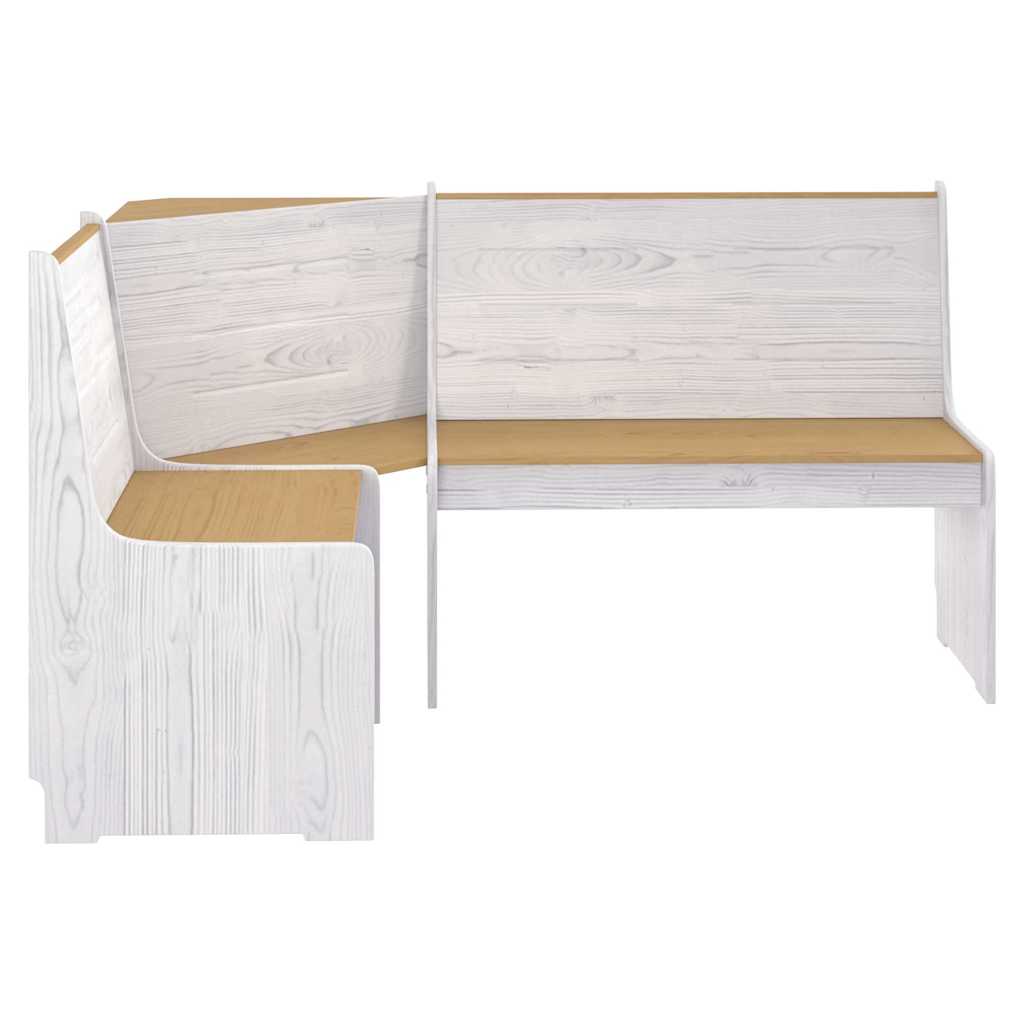 vidaXL Corner Bench "REINE" 151 cm Honey Brown&White Solid Wood Pine