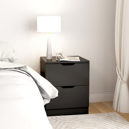 vidaXL Bedside Cabinet | Set of 2 | Black | Engineered wood, MDF | 40x40x50 cm