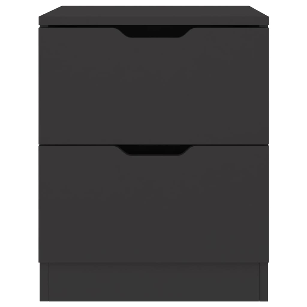 vidaXL Bedside Cabinet | Set of 2 | Black | Engineered wood, MDF | 40x40x50 cm