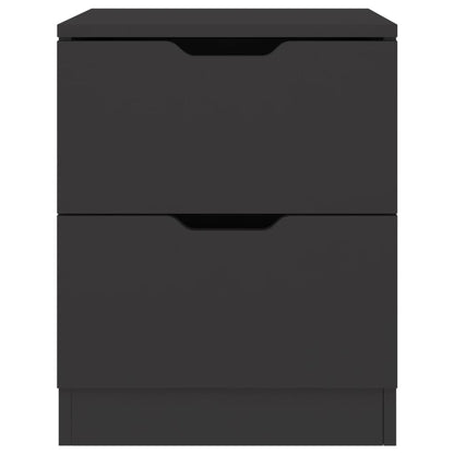 vidaXL Bedside Cabinet | Set of 2 | Black | Engineered wood, MDF | 40x40x50 cm