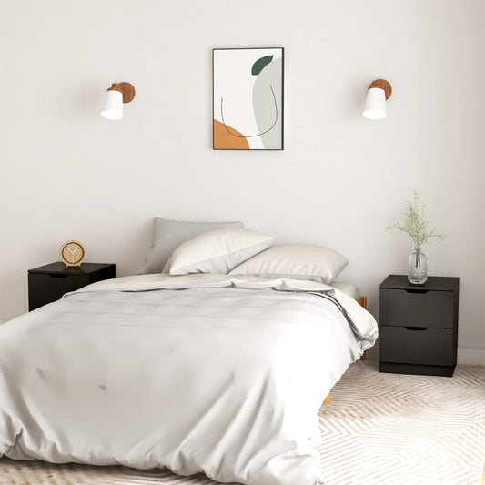 vidaXL Bedside Cabinets 2 pcs Black 40x40x50 cm Engineered Wood
