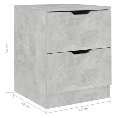vidaXL Bedside Cabinet Concrete Grey 40x40x50 cm Engineered Wood