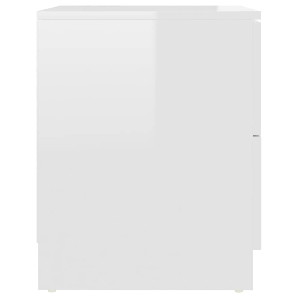 vidaXL Bedside Cabinets 2 pcs High Gloss White 40x40x50 cm Engineered Wood