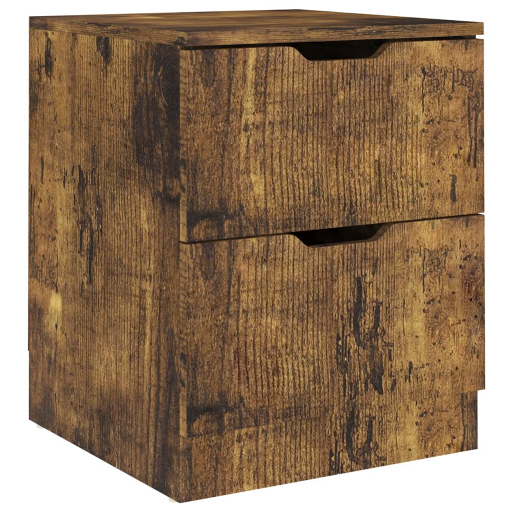 vidaXL Bedside Cabinets 2 pcs Smoked Oak 40x40x50 cm Engineered Wood