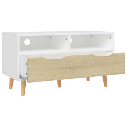 326782 vidaXL TV Cabinet White and Sonoma Oak 90x40x48,5 cm Engineered Wood