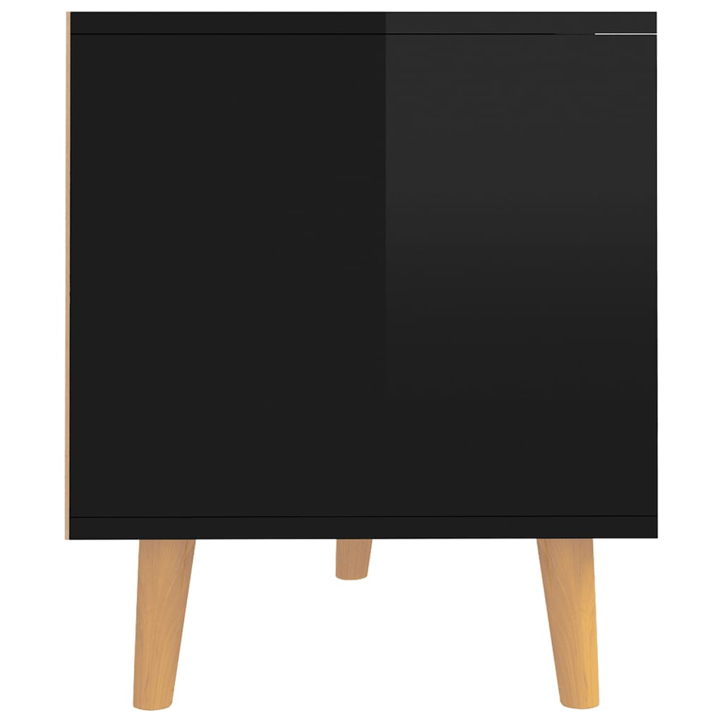 vidaXL TV Cabinet High Gloss Black 90x40x48.5 cm Engineered Wood