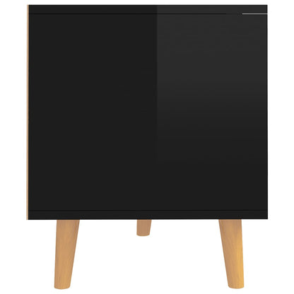 vidaXL TV Cabinet High Gloss Black 90x40x48.5 cm Engineered Wood