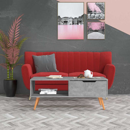 326790 vidaXL Coffee Table Concrete Grey 100x49,5x43 cm Engineered Wood