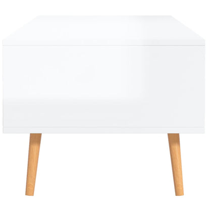 vidaXL Coffee Table High Gloss White 100x49.5x43 cm Engineered Wood