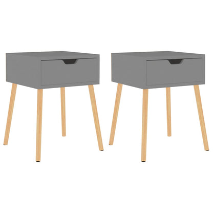 vidaXL Bedside Cabinets 2 pcs Grey 40x40x56 cm Engineered Wood
