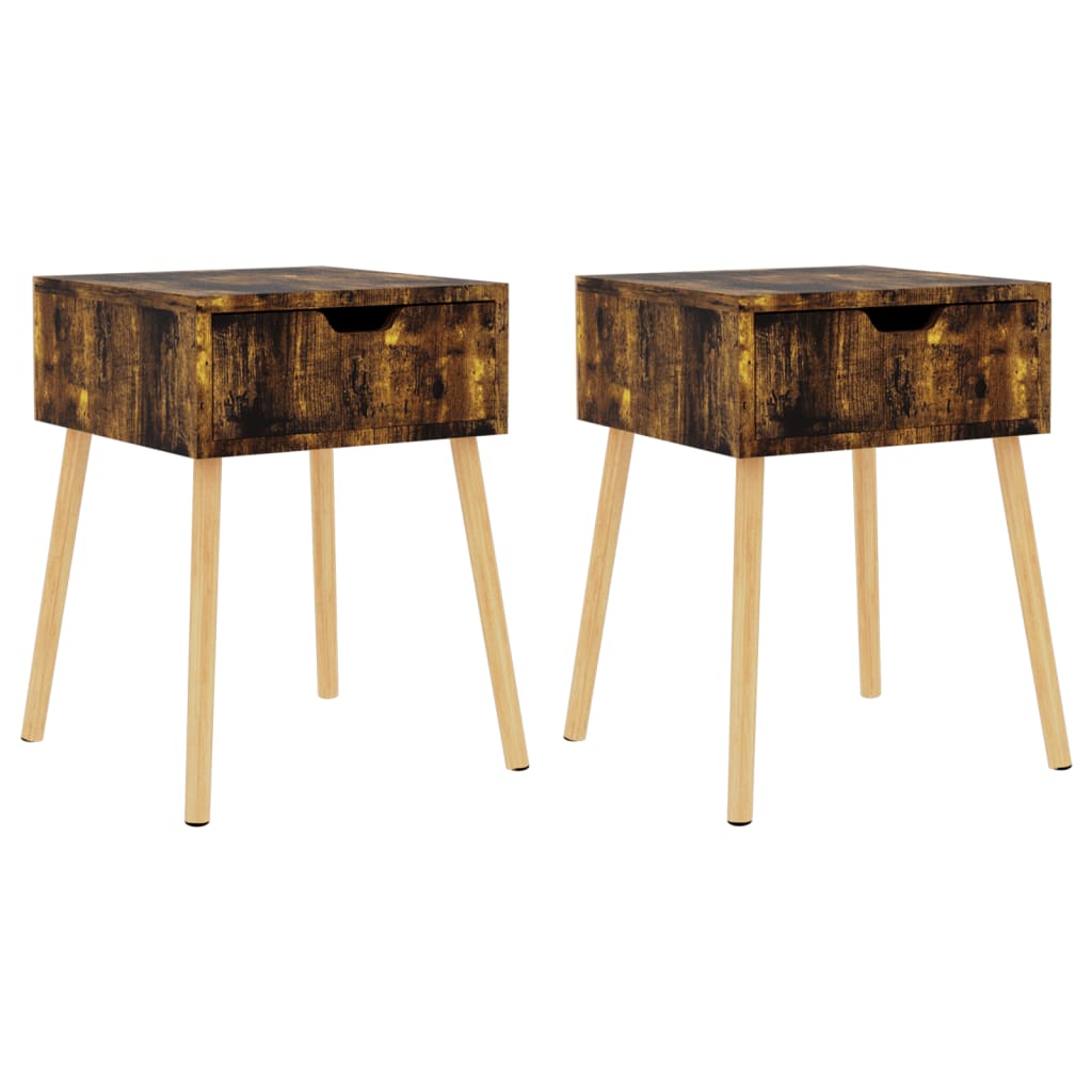 vidaXL Bedside Cabinets 2 pcs Smoked Oak 40x40x56 cm Engineered Wood