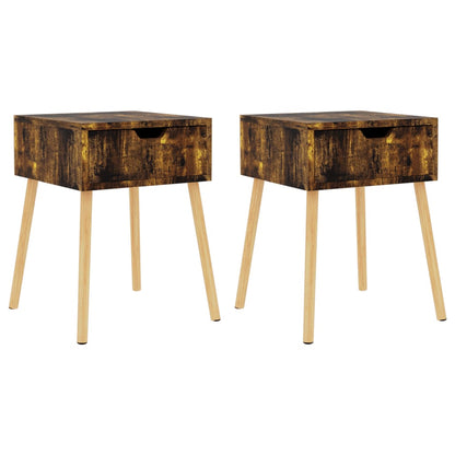 vidaXL Bedside Cabinets 2 pcs Smoked Oak 40x40x56 cm Engineered Wood