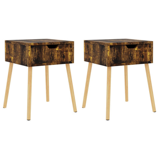 vidaXL Bedside Cabinets 2 pcs Smoked Oak 40x40x56 cm Engineered Wood
