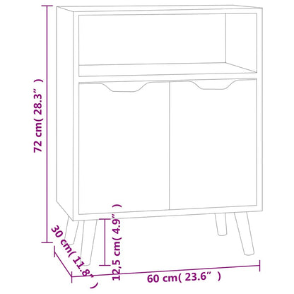 326822 vidaXL Sideboard White 60x30x72 cm Engineered Wood
