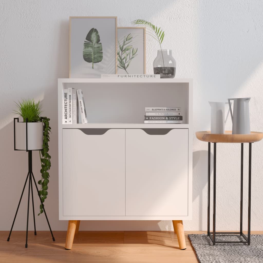 326828 vidaXL Sideboard High Gloss White 60x30x72 cm Engineered Wood