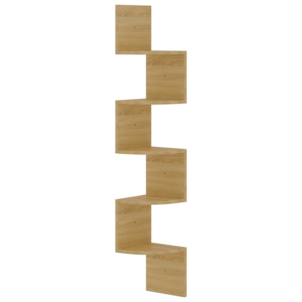 vidaXL Wall Corner Shelf Sonoma Oak 19x19x123 cm Engineered Wood